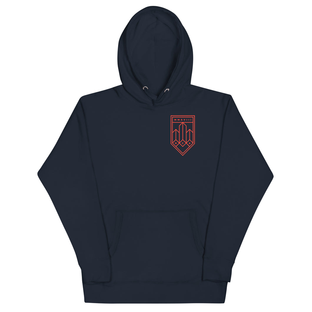 NCA Adult Hoodie Navy and Red